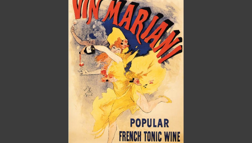 Vin Mariani. Plakat (1894) nach einer Farblithographie von Jules Chéret (1836-1932) (Quelle: Marine Robert-Sterkendries: La santé s´affiche. Brüssel 2003, S. 110)