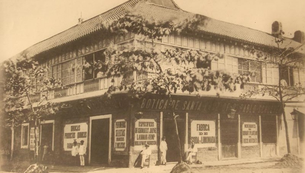 Botica de Sta. Cruz, Apotheke von Heinrich Rothdauscher und Paul Schuster in Manila. (Nachlass Heinrich Rothdauscher)