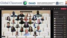 Rund die Hälfte der Studierenden im Pilotprojekt „Global Classroom“ ist hier im fiktiven Hörsaal zu sehen. (Foto-Montage: Yaman Abdin)