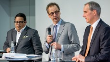 Max Müller, Christian Rotta und Heinz-Uwe Dettling (v.l.) diskutierten das Rx-Versandverbot und etwaige Alternativen.(Foto: Schelbert / DAZ.online)