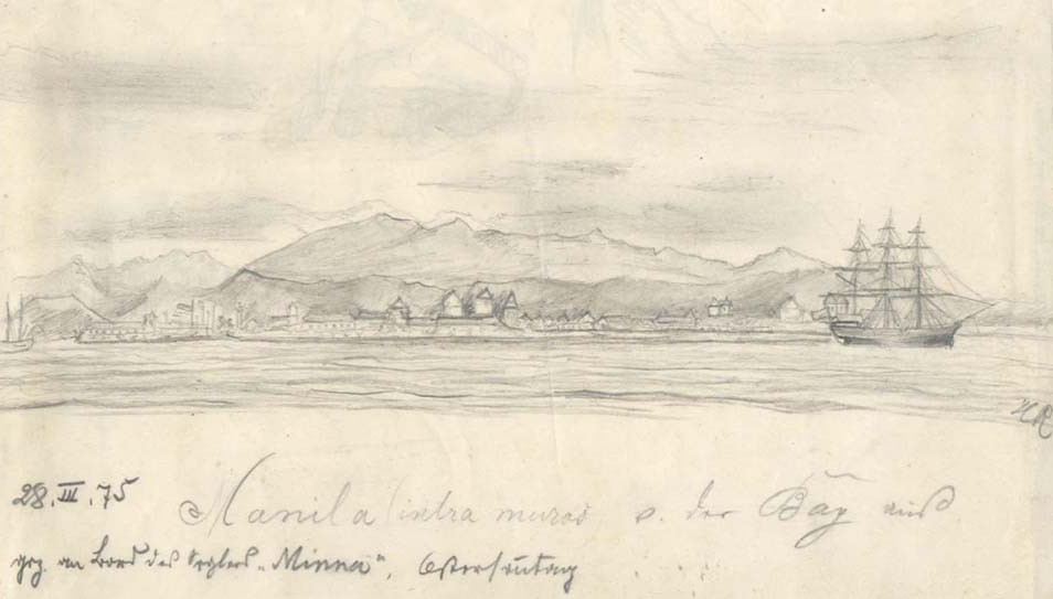 Manila Bay, 1875. (Zeichnung von H. Rothdauscher)